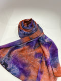 Voile mabré orange-violet